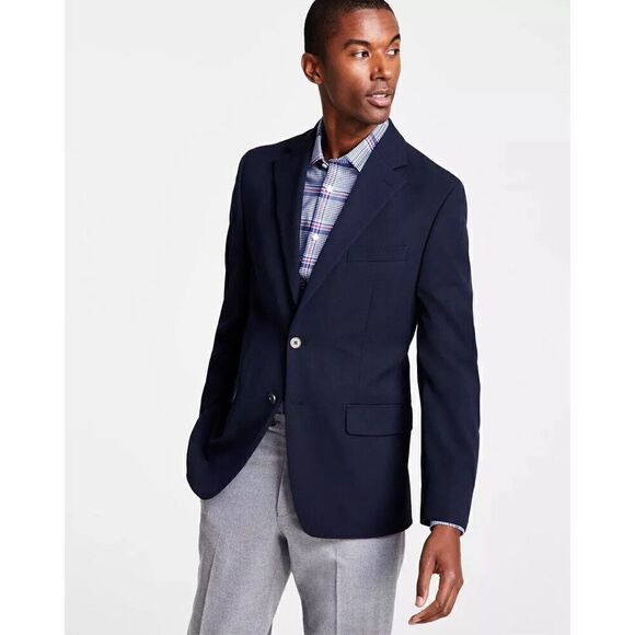 Michael Kors Mens Modern Fit Navy Blazer NEW - Picture 1 of 10